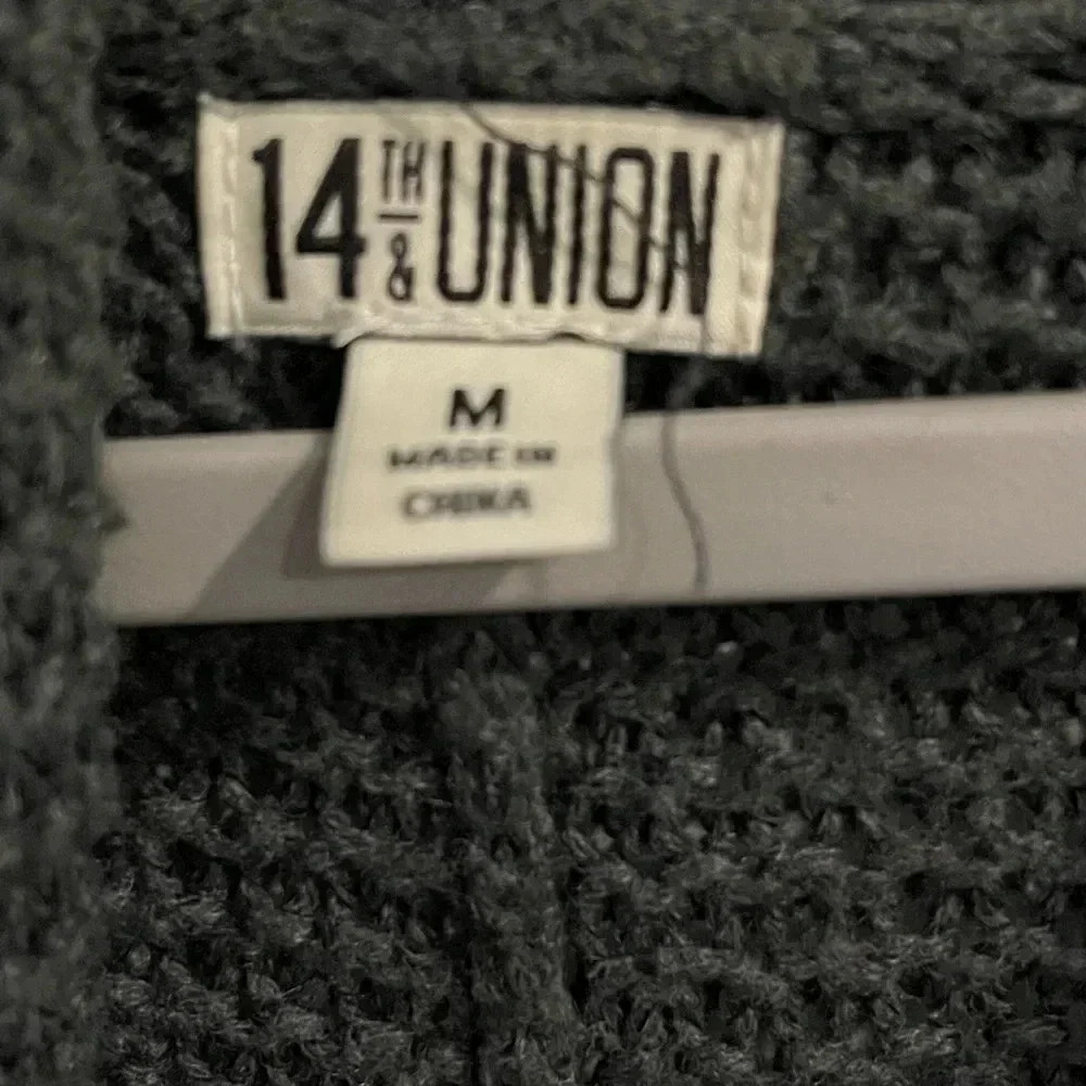 14th & Union Women's  Cable Knit Maxi Open Front Cardigan Medium - Picture 2 of 5